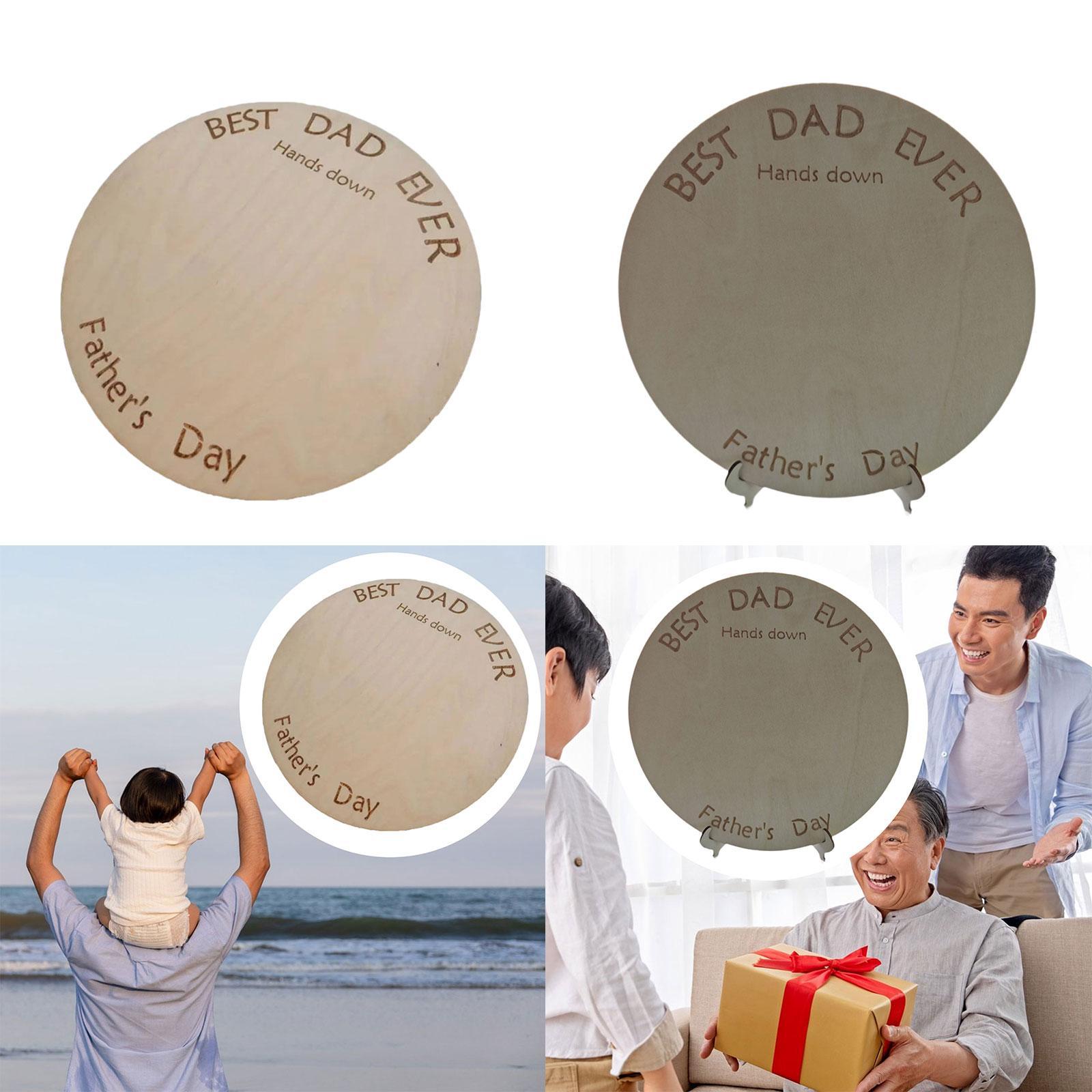 Art And Craft For Father'S Day - DIY 손자국 나무 표지판 장식 예술
