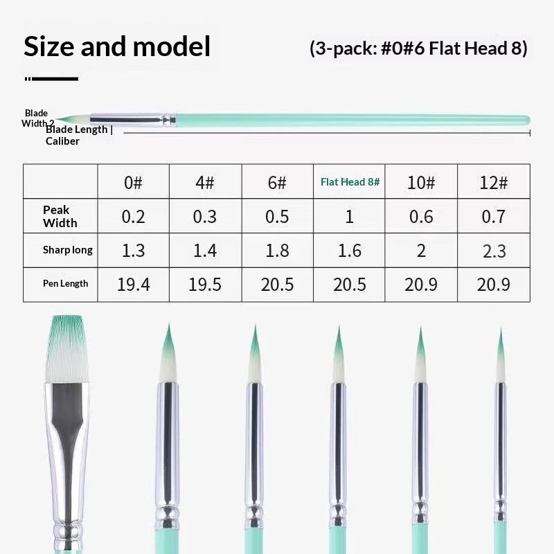 6 Pcs 세트 나일론 헤어 수채화 아크릴 페인팅 브러 - Gouache Paint Set 리뷰 및 가격