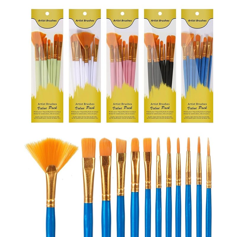 M12K-아크릴 페인트 브러시 세트, 5팩/60개 수채 - Gouache Paint Set 리뷰 및 가격