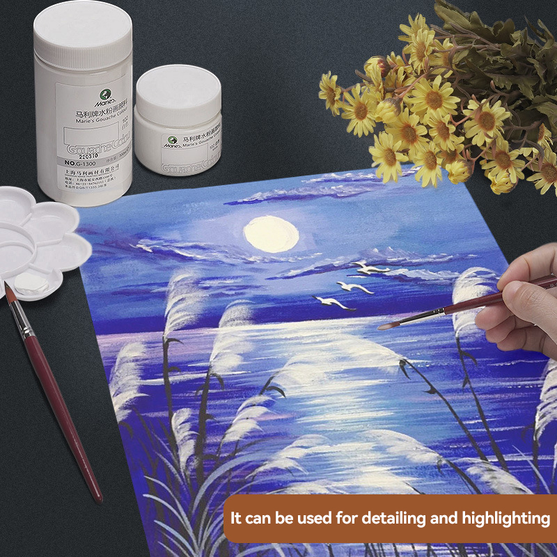 화이트 구아슈 페인트 100ml/300ml 병 하이라이 - Gouache Paint Set 리뷰 및 가격
