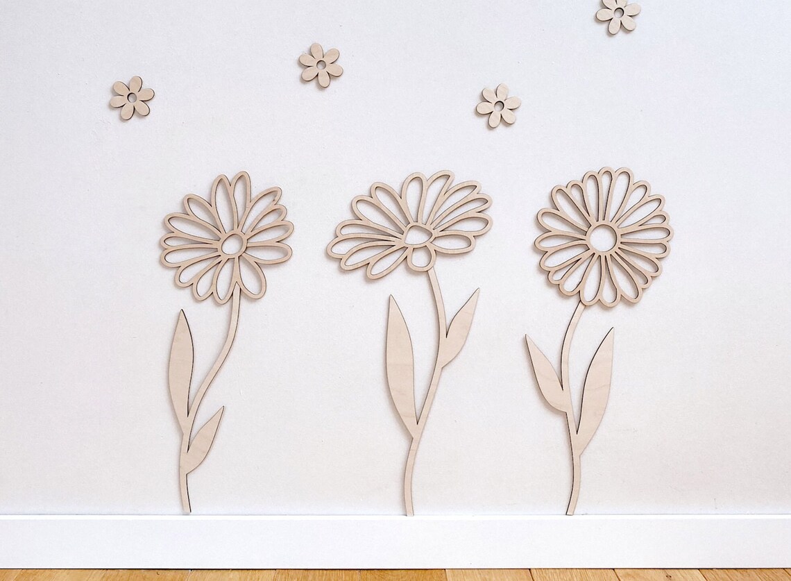나무 소재 꽃 장식, 야생화, 아기 방 벽 장식, 꽃  - Art And Craft For Nursery 리뷰 및 가격